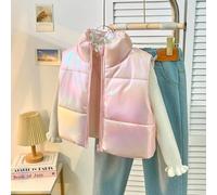 Questo giubbotto imbottito con chiusura lampo e effetto olografico per ragazze in età pre-adolescenziale è di moda. Il design con blocchi di colore unico del gilet mette in mostra il senso personalizz