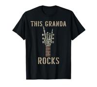 Questo Granda Rocks Skeleton Hand Rock Music Band Chitarrista Maglietta
