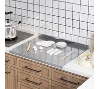 Questo Grande Tagliere in Acciaio Inox 304, Resistente, Antiscivolo, Silenzioso e Adatto ai coltelli, è Ideale per Tagliare Carne, Verdure e Dolci (80 x 50 cm).