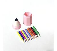 Questo mini set di matite colorate da 13 pezzi è perfetto per case delle bambole e scene in miniatura fai da te. Le matite colorate ultra realistiche sono dotate di una mini scatola portaoggetti (rosa