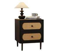 Questo mobiletto con cassetti in Vimini Intrecciato, Tavolo da Trucco a 2 cassetti, Mobile Contenitore in Legno Bianco, Tavolo Decorativo in Stile Moderno Rustico, credenza Bohémien Medieval