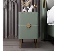 Questo Moderno Comodino di Lusso con 2 cassetti e Mobile Contenitore - Piccolo Comodino in Ardesia 25/30 cm Molto Stretto - Struttura in Legno massello - Semplice Comodino in Pelle per camer