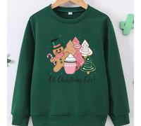 Questo nuovo modello per l'autunno/inverno 2025 di Natale presenta una felpa a maniche lunghe a tema natalizio per bambine più grandi. Realizzata in morbido cotone per una vestibilità comoda e aderent