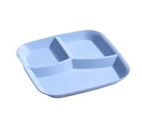 Questo piatto rettangolare a tre scomparti è lavabile in lavastoviglie e adatto for servire colazione, snack, verdure altri pasti(Blue)