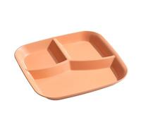 Questo piatto rettangolare a tre scomparti è lavabile in lavastoviglie e adatto for servire colazione, snack, verdure altri pasti(Orange)