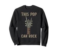 Questo Pop Can Rock On Skeleton Hand Music Band Chitarra Collo Felpa