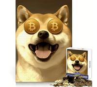 Questo puzzle Shiba Loves Bitcoin da 1000 pezzi è ideale per adolescenti, un gioco di logica per attività domestiche, con bordi trasparenti e un regalo prezioso 38x52cm