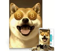 Questo puzzle Shiba Loves Bitcoin da 1000 pezzi è ideale per adolescenti, un gioco di logica per attività domestiche, con bordi trasparenti e un regalo prezioso 38x52cm