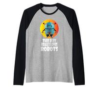 Questo Ragazzo AMA Davvero i Robot, Robotics for Kids Robot Maglia con Maniche Raglan