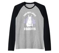 Questo Ragazzo AMA I Conigli Animale Amante Coniglio Maglia con Maniche Raglan