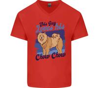 Questo Ragazzo Ama Il Suo Chow Chow Cane Uomo V-Neck In Cotone T-Shirt