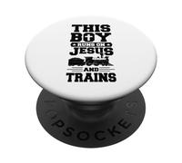 Questo ragazzo corre su Gesù e addestra il treno cristiano Buff PopSockets PopGrip Adesivo