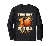 Questo Ragazzo è Ora Il decimo Compleanno di Double Digits Basketball Maglia a Manica