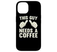 Questo ragazzo ha bisogno di un caffè Umorismo Divertente amante della caffeina Vintage Custodia per iPhone 14