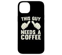 Questo ragazzo ha bisogno di un caffè Umorismo Divertente amante della caffeina Vintage Custodia per iPhone 14 Plus