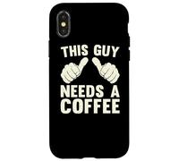 Questo ragazzo ha bisogno di un caffè Umorismo Divertente amante della caffeina Vintage Custodia per iPhone X/XS