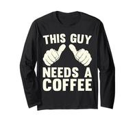 Questo ragazzo ha bisogno di un caffè Umorismo Divertente amante della caffeina Vintage Maglia a Manica