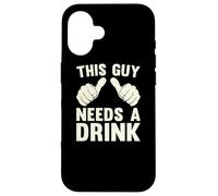 Questo ragazzo ha bisogno di un drink Divertente Bere alcol Umorismo Vintage Custodia per iPhone 16
