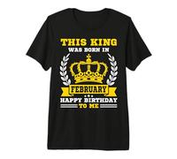 Questo re è Nato a febbraio Uomini Ragazzi Febbraio Compleanno BD Maglietta Premium