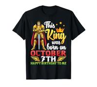 Questo re è Nato Il 7 Ottobre Happy Birthday To Me You Maglietta