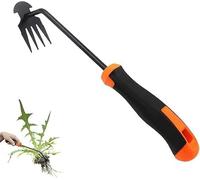 Questo sarchiatore manuale a quattro denti in acciaio inox con impugnatura in gomma è un attrezzo portatile da giardino, adatto per l'orto, la piantumazione in giardino e il diserbo.