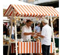 Questo scaffale Pieghevole per bancarella da Mercato con tettoia, Carrello Portatile per venditori ambulanti di Cibo da Esterno, espositore per mercati agricoli, Street Food, fiere ed Eventi