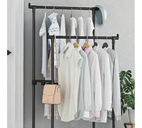 Questo semplice portabiti a terra, a più ripiani, con aste singole e doppie e ruote, è perfetto per riporre scarpe e cappelli in camera da letto. È un articolo organizzato e pratico, ideale per camere