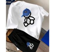 Questo set alla moda con maglietta a girocollo a maniche corte e pantaloncini con stampa di testo in inglese "Los Angeles" e palme è la scelta perfetta per i viaggi all'aperto per i teenager. 14Y,13Y,