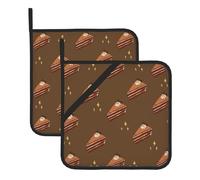 Questo set di 2 tappetini quadrati di cioccolato con motivo torta resistente al calore è perfetto per cuocere, grigliare e cucinare tutti i giorni.