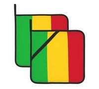 Questo set di 2 tappetini resistenti al calore con motivo bandiera del Mali è perfetto per cuocere, grigliare e cucinare tutti i giorni.