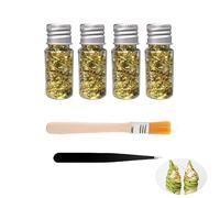 Questo set di 6 pezzi con lamina dorata contiene una pinzetta e un pennello ed è adatto per lavori di resina e decorazioni per torte. La pellicola metallica lucida è adatta per progetti fai da te.