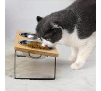 Questo set di ciotole per gatti include due ciotole in acciaio inossidabile, progettate appositamente per gatti da interni con funzione anti-vomito, rendendolo un regalo ideale per gli amanti dei gatt