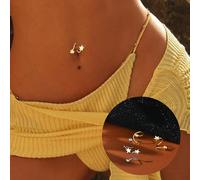 Questo singolo piercing per l'ombelico in argento sterling S925 a forma di cuore, stella e foglia di ginkgo a spirale è un regalo semplice, elegante e casual adatto per le fidanzate o le ragazze da in