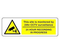 Questo sito è monitorato da 24 ore Cctv Surveillance 24 Hour Recording In Progress - segnale di sicurezza - 3 mm alluminio Dibond per uso interno/esterno (300 mm x 100 mm) 5 m distanza di visione.