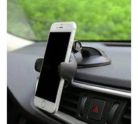 Questo supporto per telefono da auto può ruotare liberamente, è regolabile sia in orizzontale che in verticale e include un supporto per il navigatore GPS. Adotta un potente design con ventosa a vuoto