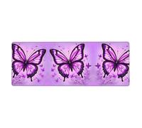 Questo tappetino per tastiera e mouse con farfalla viola, 30,5 x 80 cm, è progettato per computer, console, uffici ed è adatto anche per giochi e studio.