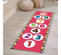 Questo tappeto Hopscotch è dotato di un tappetino antiscivolo e resistente, facile da pulire, perfetto per asili, asili, sale giochi e molto altro ancora.