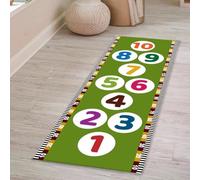 Questo tappeto Hopscotch è dotato di un tappetino antiscivolo e resistente, facile da pulire, perfetto per asili, asili, sale giochi e molto altro ancora.