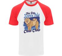 Questo Tipo Ama Il Suo Cane Chow Chow Maglietta Baseball Uomo S/S