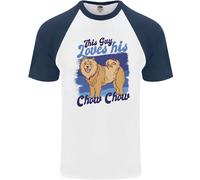 Questo Tipo Ama Il Suo Cane Chow Chow Maglietta Baseball Uomo S/S