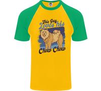 Questo Tipo Ama Il Suo Cane Chow Chow Maglietta Baseball Uomo S/S