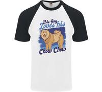 Questo Tipo Ama Il Suo Cane Chow Chow Maglietta Baseball Uomo S/S