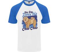 Questo Tipo Ama Il Suo Cane Chow Chow Maglietta Baseball Uomo S/S