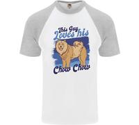 Questo Tipo Ama Il Suo Cane Chow Chow Maglietta Baseball Uomo S/S