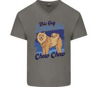 Questo Tipo Ama Il Suo Cane Chow Chow Maglietta In Cotone A V Per Uomo