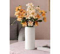 Questo vaso è realizzato in materiale composito plastico, con un aspetto simile alla ceramica che non si rompe facilmente. È alto 20 cm, un semplice vaso da scrivania adatto per contenere fiori secchi