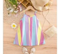 Questo vestitino a righe da bambina in un colore semplice, versatile e delicato è perfetto per la primavera e l'estate. 6-9M,9-12M,12-18M,18-24M,2-3Y,0-1M,1-3M,3-6MA striscePoliestere
