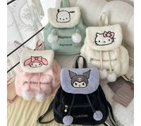 Questo zaino imbottito Hello Kitty Sanrio a 1 pezzo presenta i personaggi dei cartoni animati Kuromi e My Melody. È uno zaino/borsa di grandi dimensioni carino, dolce e dalla grande capacità per ragaz
