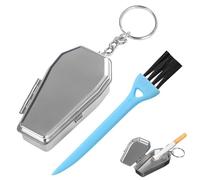 Quesuc 1 Pezzo Portacenere Tascabile Portatile In Acciaio Inossidabile Con Piccola Spazzola Per La Pulizia Aschenbecher Für Unterwegs Per Esterno, Viaggi, Campeggio, Giardino, Auto, Bar Argento