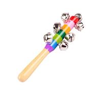 Quesuc 1 Pezzo Sonaglio Sonaglio Campanellino Strumento Musicale Bambino Campanelli Slitta Ritmo Sonaglio Legno Strumento Orff Ca. 18Cm Legno Per Educazione Precoce Neonato, Calma Intellettuale